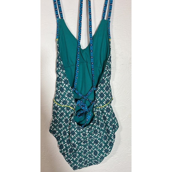 Cole of California One Piece Geometric Sunburst Wrap Swimsuit Floral Womens Sz 8 - Picture 5 of 11